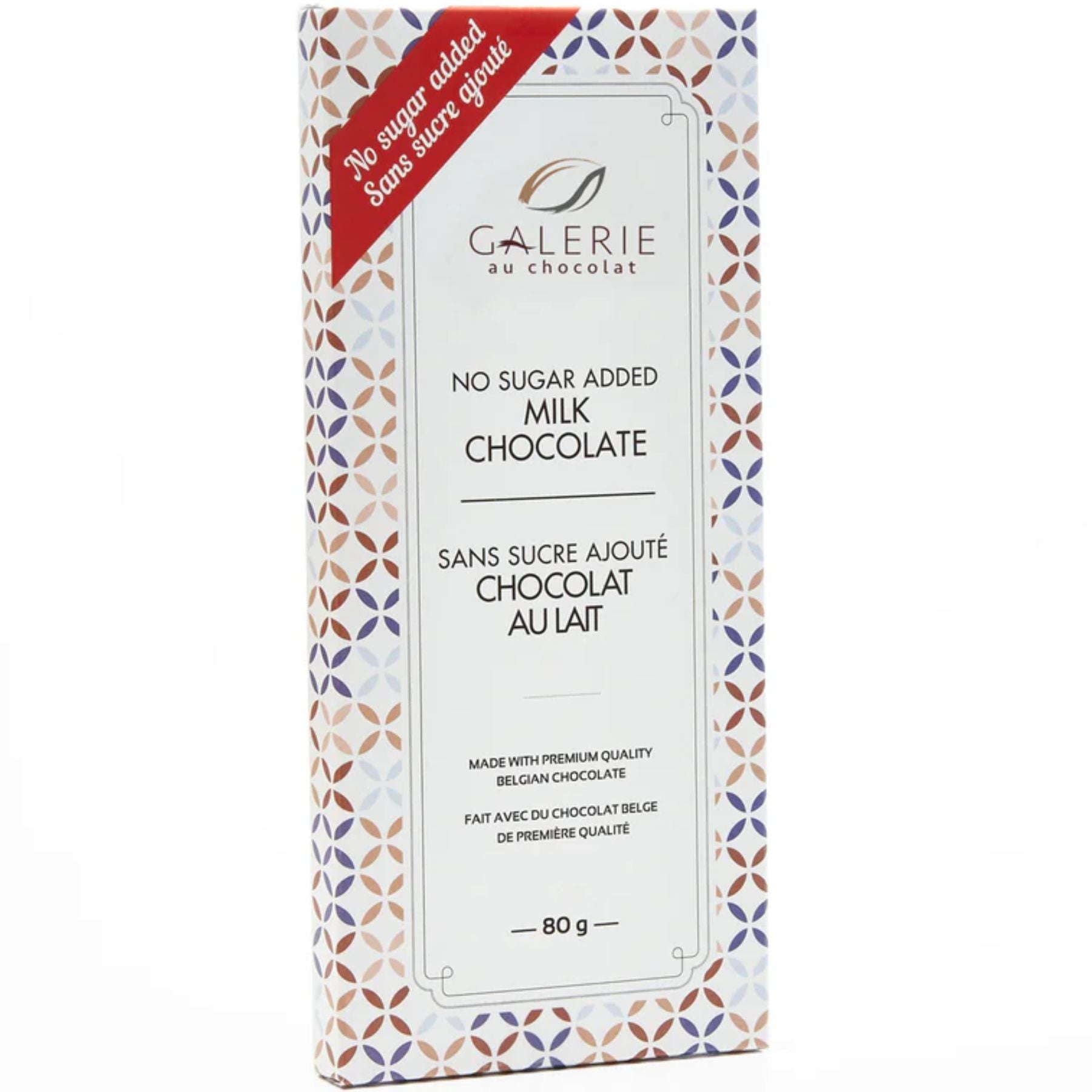 Galerie au Chocolat No Sugar Milk Chocolate Bar 80g