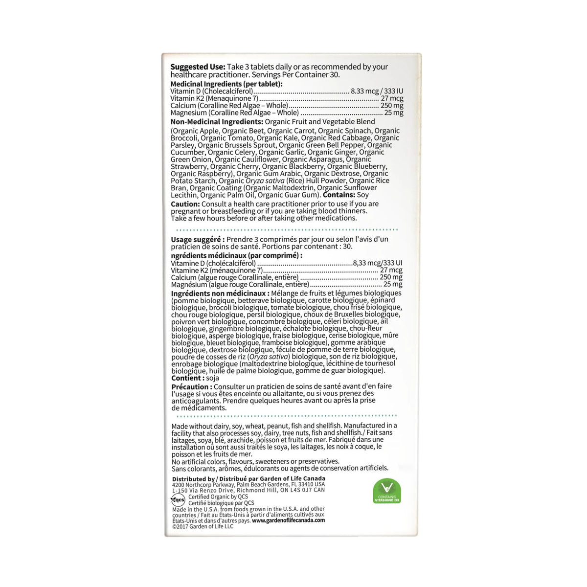 Garden of Life mykind Organics Organic Plant Calcium 90s