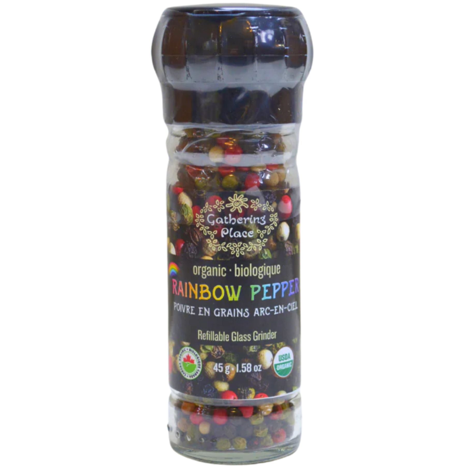 Gathering Place Organic Rainbow Pepper Grinder 50g