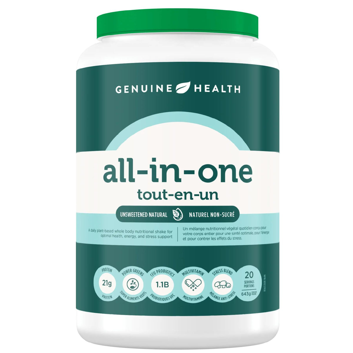 Genuine Health All-In-One Shake - Unsweetened Natural 643g