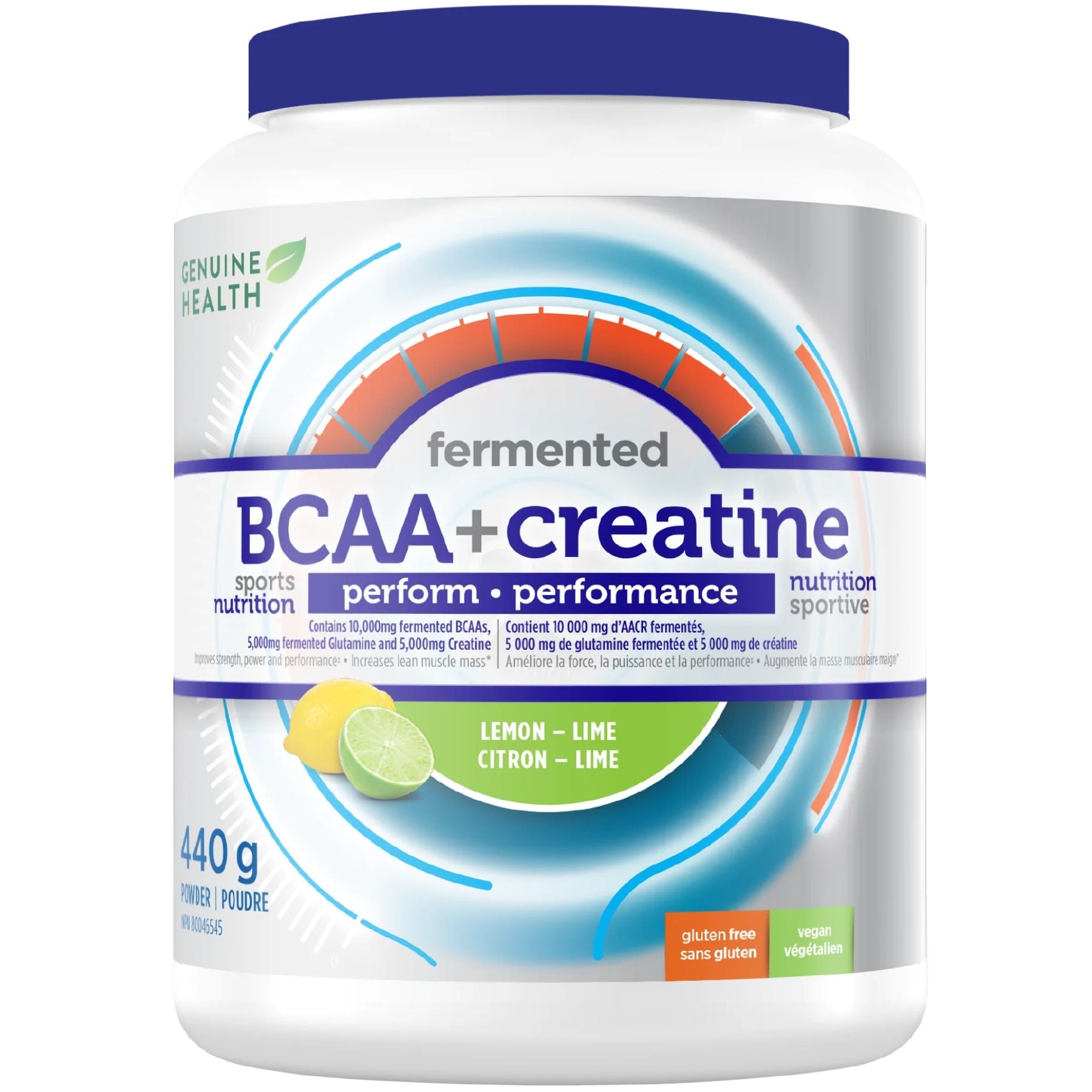 Genuine Health Fermented BCAA + Creatine Lemon-Lime Flavour 440g