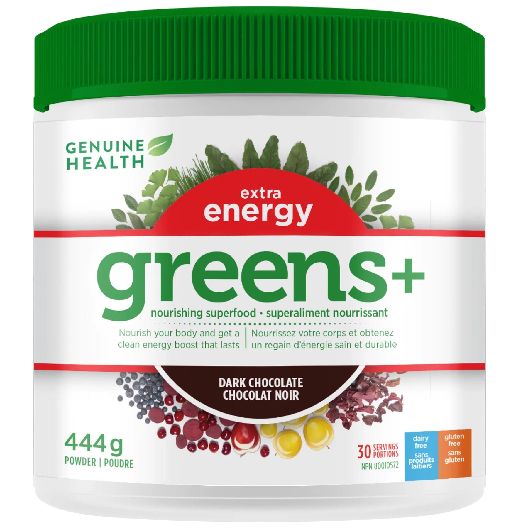 Genuine Health Greens+ Extra Energy - Dark Chocolate 444g