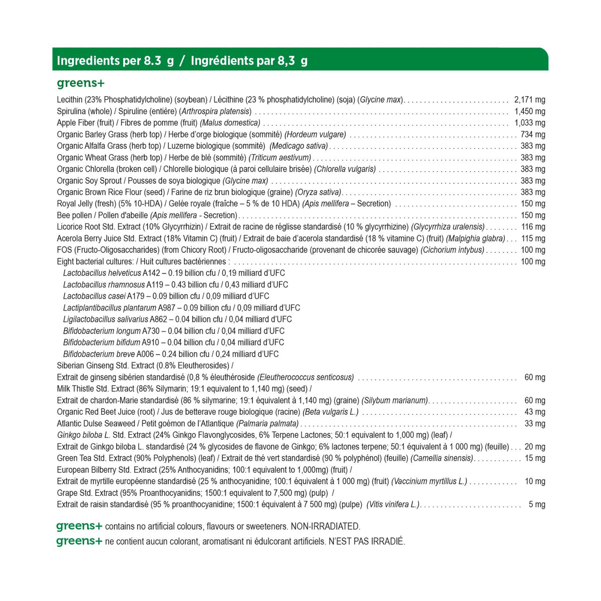 Genuine Health Greens+ Original - Unsweetened Natural 208g (25 servings)