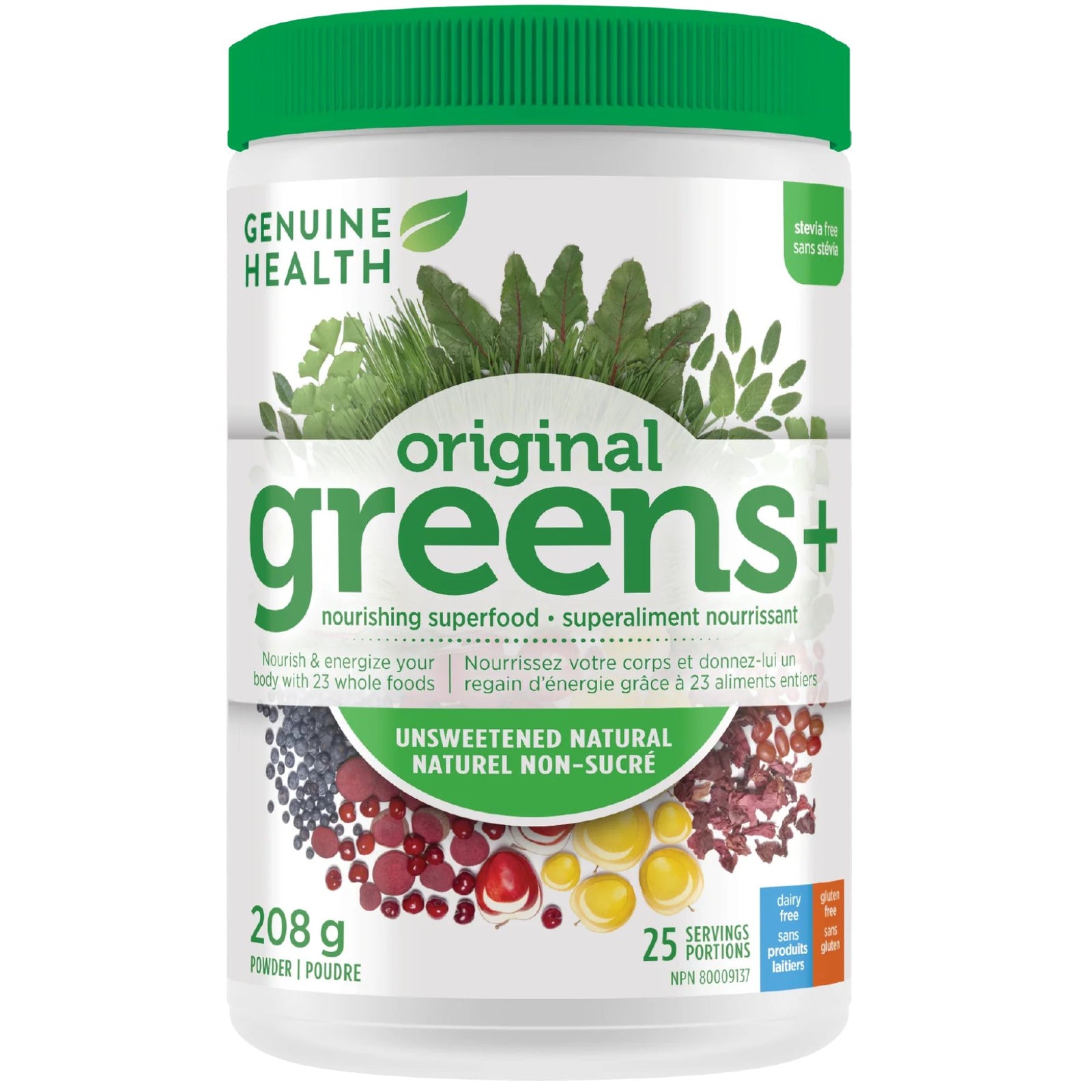Genuine Health Greens+ Original - Unsweetened Natural 208g (25 servings)