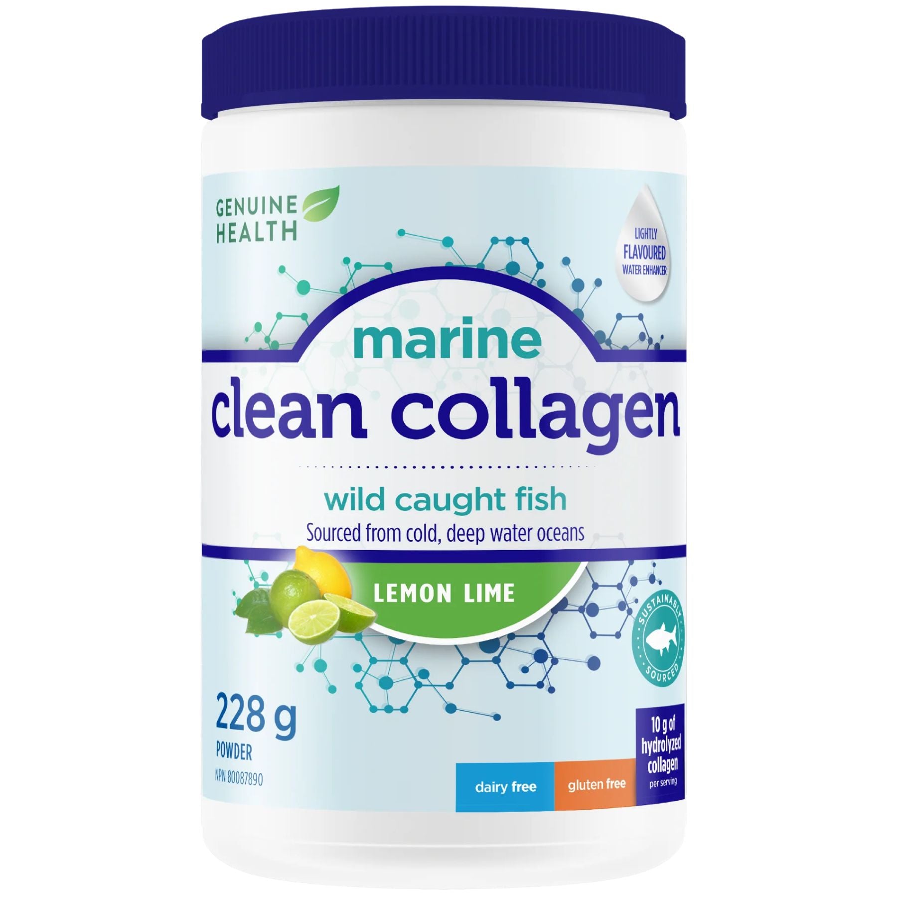 Genuine Health Marine Collagen - Lemon Lime Flavour 228g