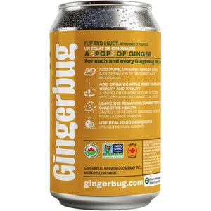 Gingerbug Organic Prebiotic Ginger Beer, Spicy 355mL