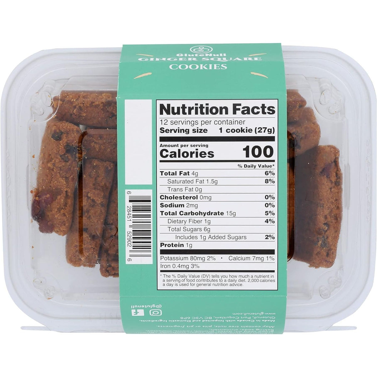 GluteNull Gluten Free Ginger Square Cookies 320g