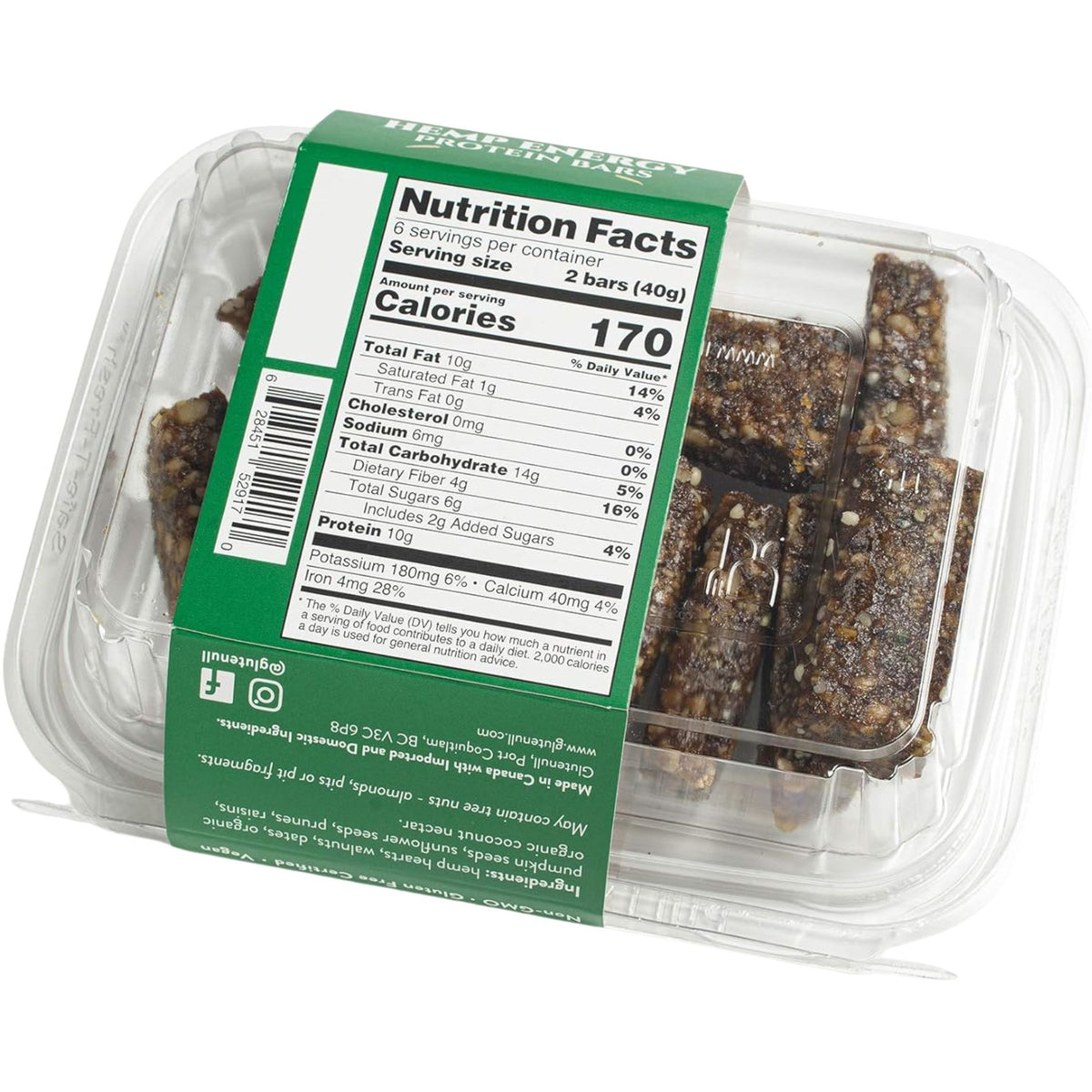 GluteNull Gluten Free Hemp Energy Protein Bars 240g