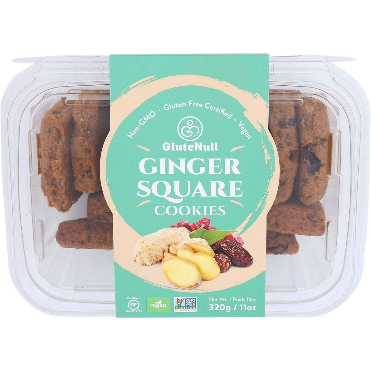 GluteNull Gluten Free Ginger Square Cookies 320g