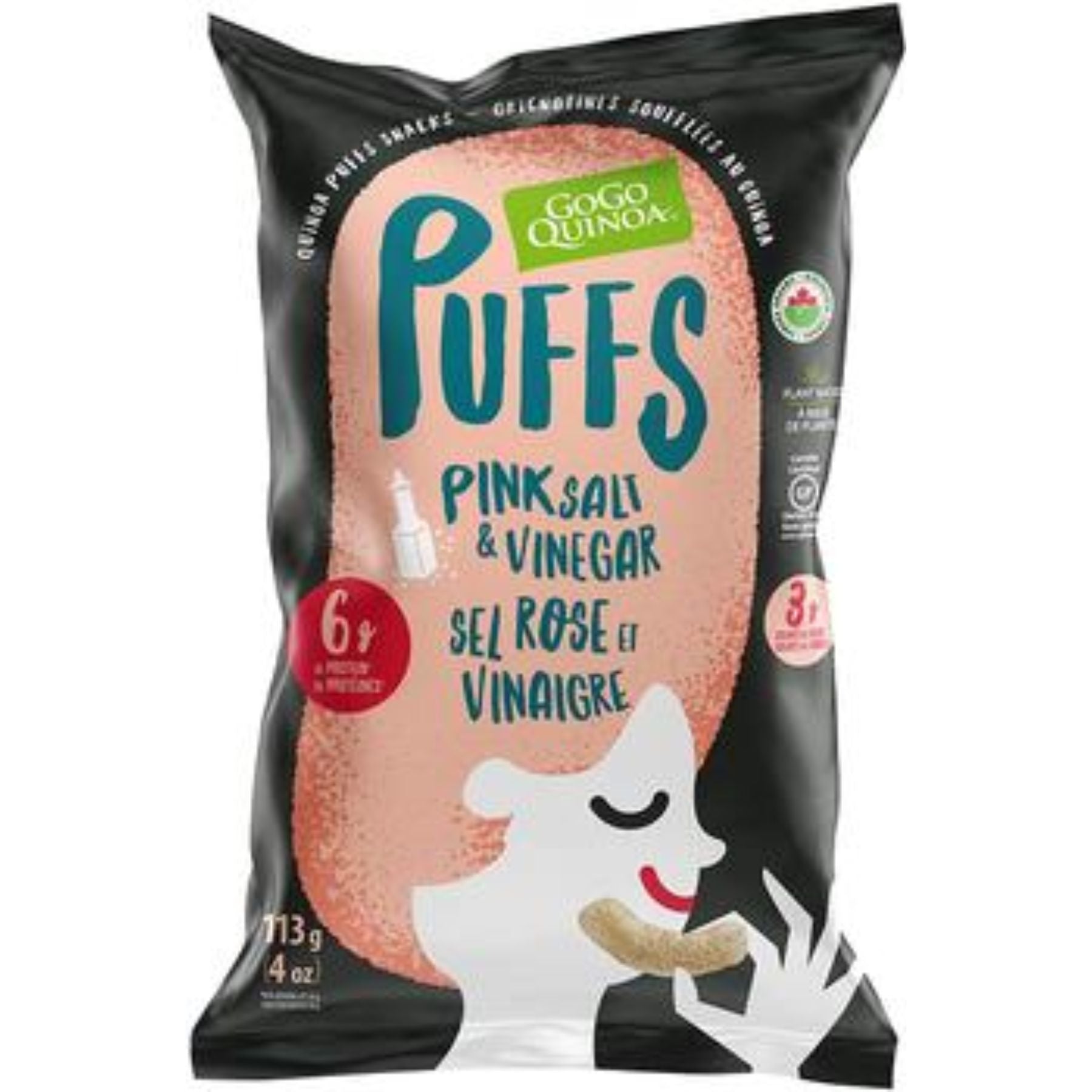 GoGo Quinoa Pink Salt & Vinegar Puffs 113g