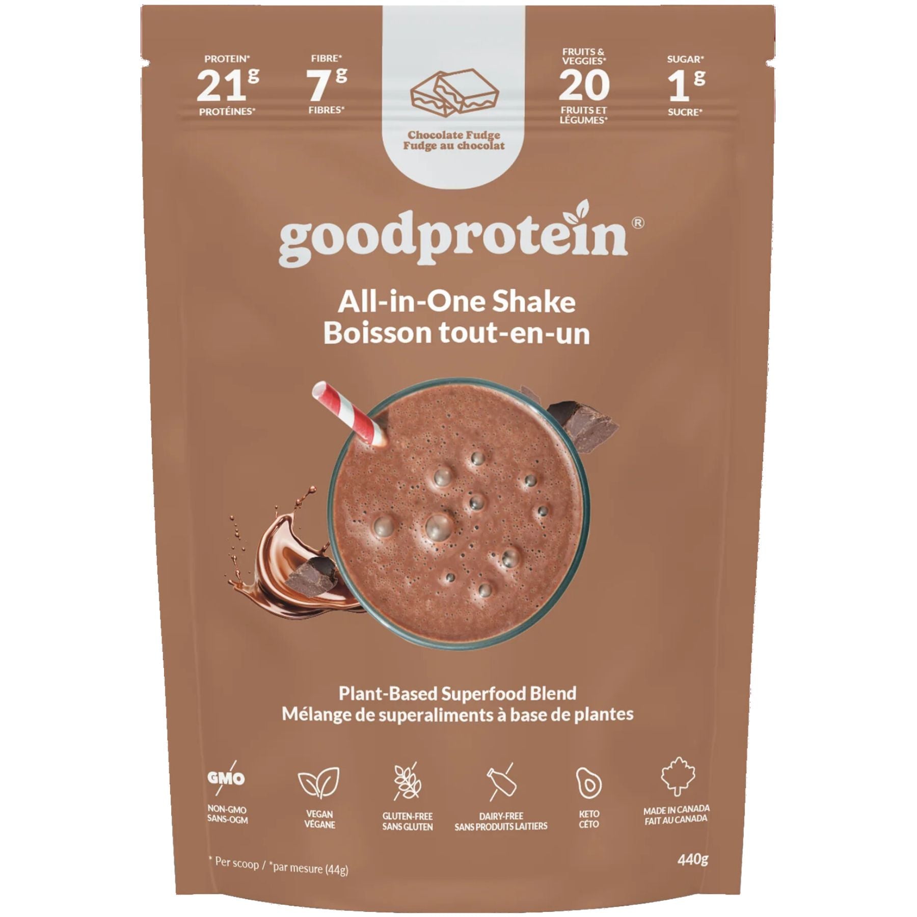 Goodprotein All-in-One Shake Chocolate Fudge 440g