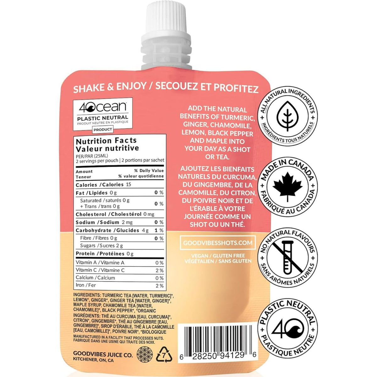 GoodVibes Juice Co. Turmeric Daily Shot 50mL