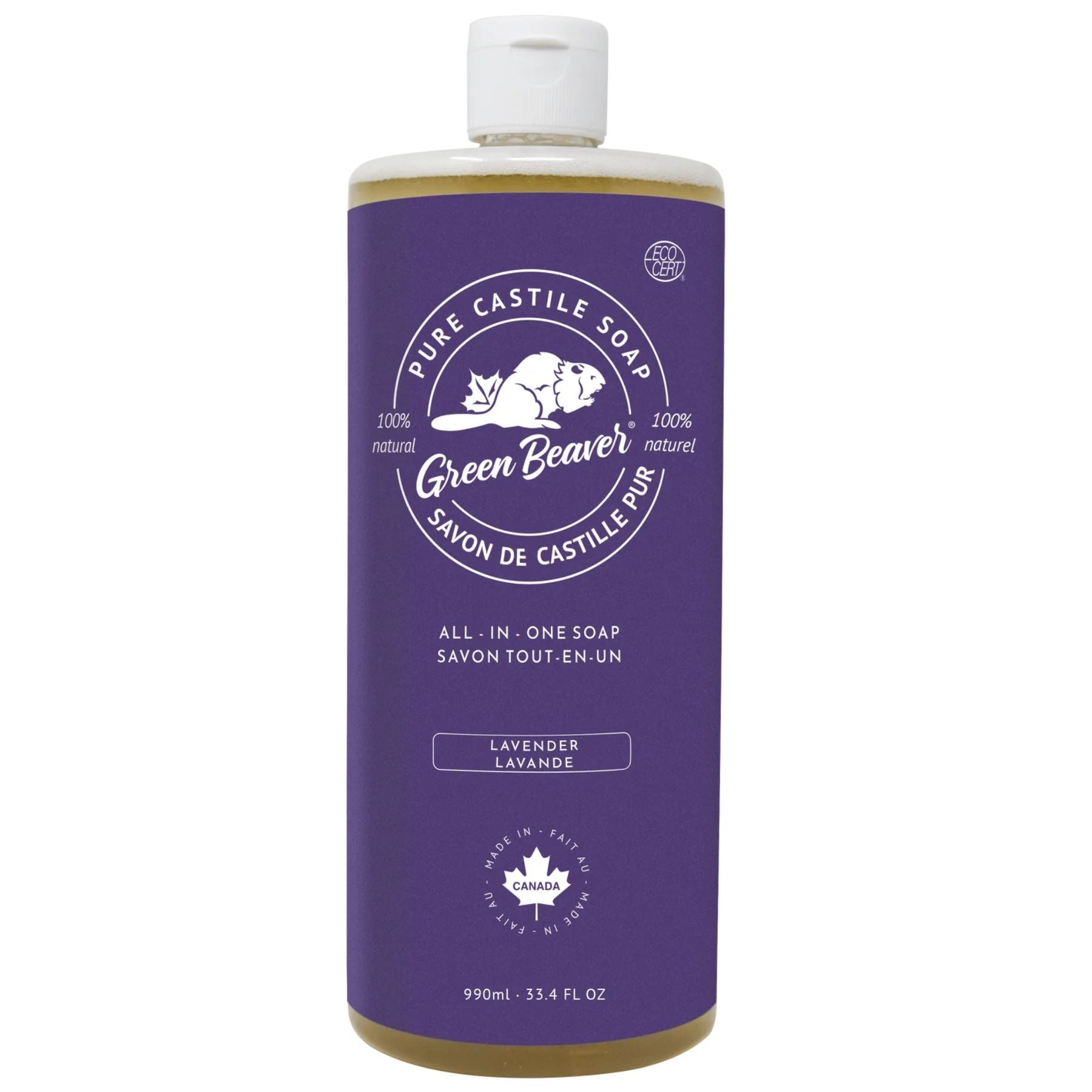 Green Beaver All-in-One Pure Castile Soap - Lavender 990ml