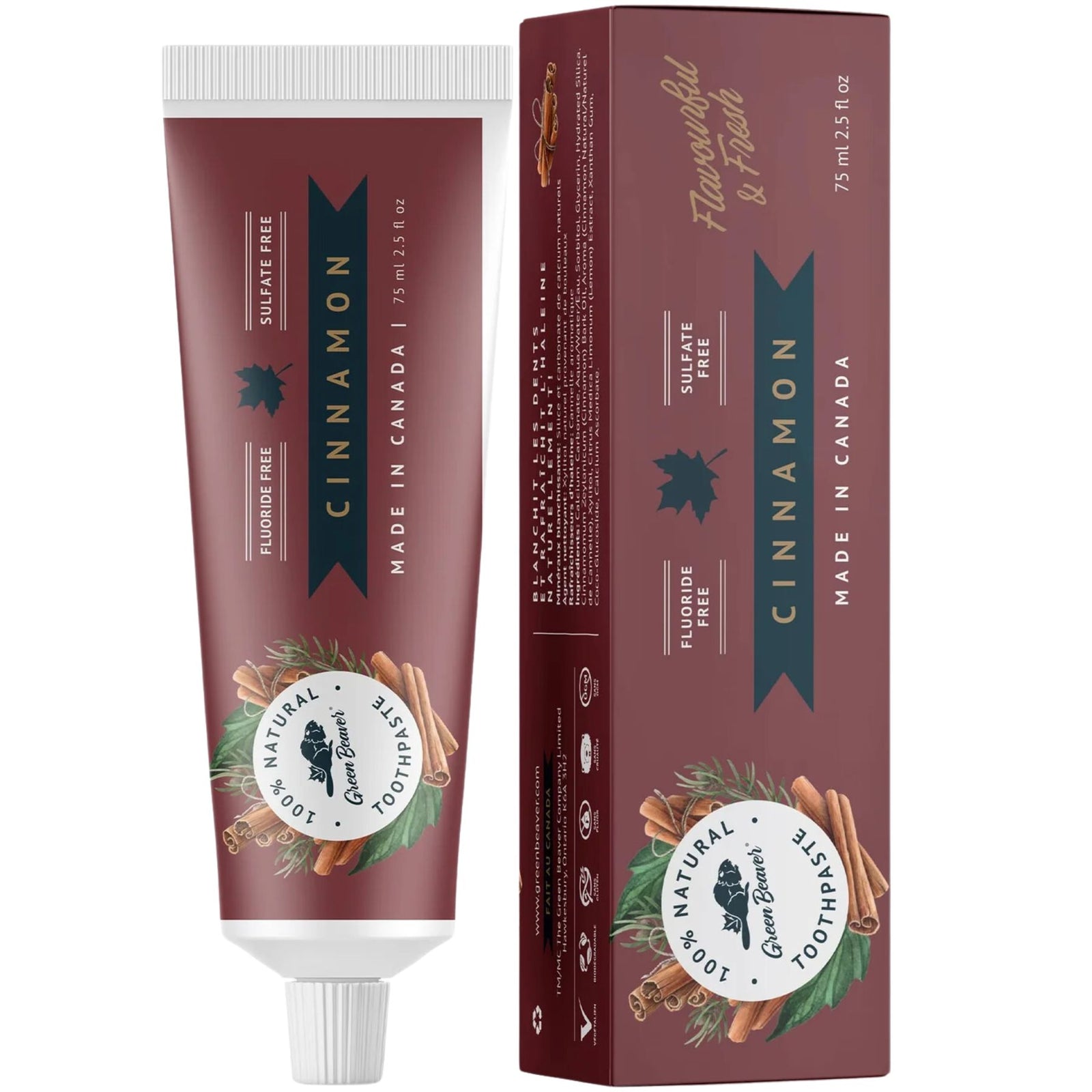 Green Beaver Fluoride Free Toothpaste - Cinnamon 75mL