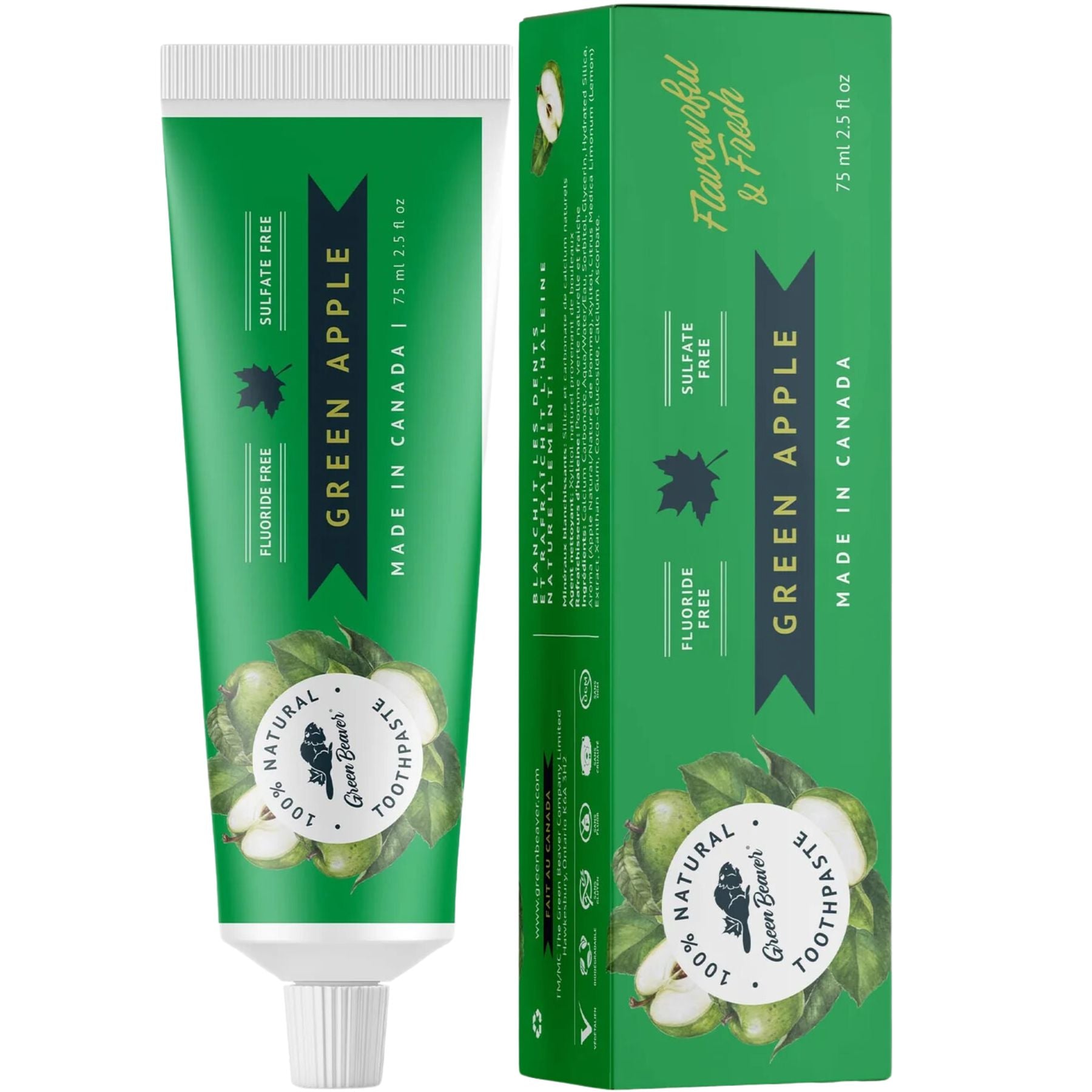 Green Beaver Fluoride Free Toothpaste - Green Apple 75mL