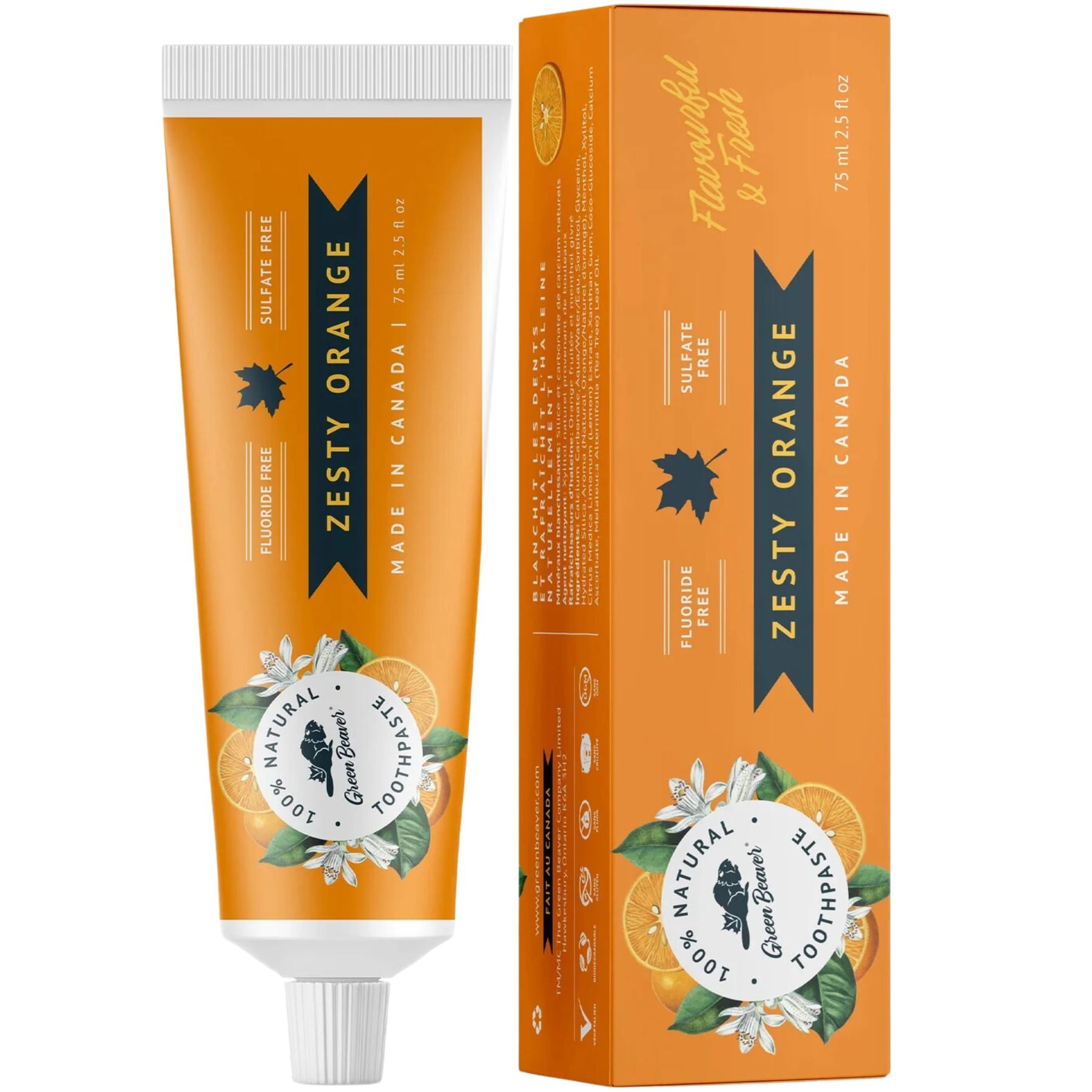 Green Beaver Fluoride Free Toothpaste - Zesty Orange 75mL