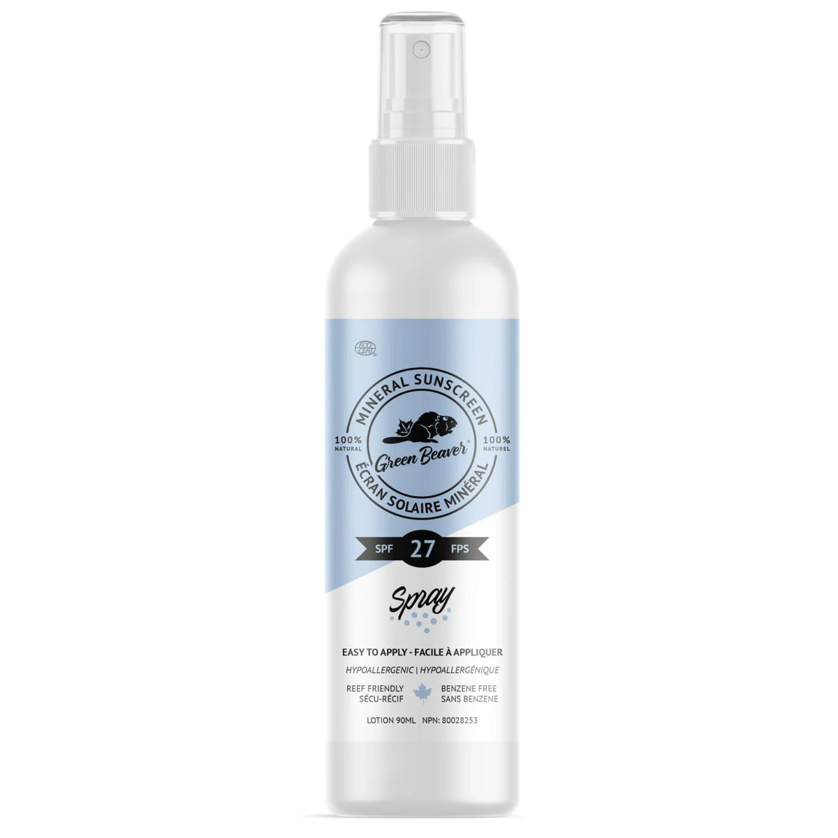 Green Beaver Natural Mineral Sunscreen Spray SPF 27 90mL