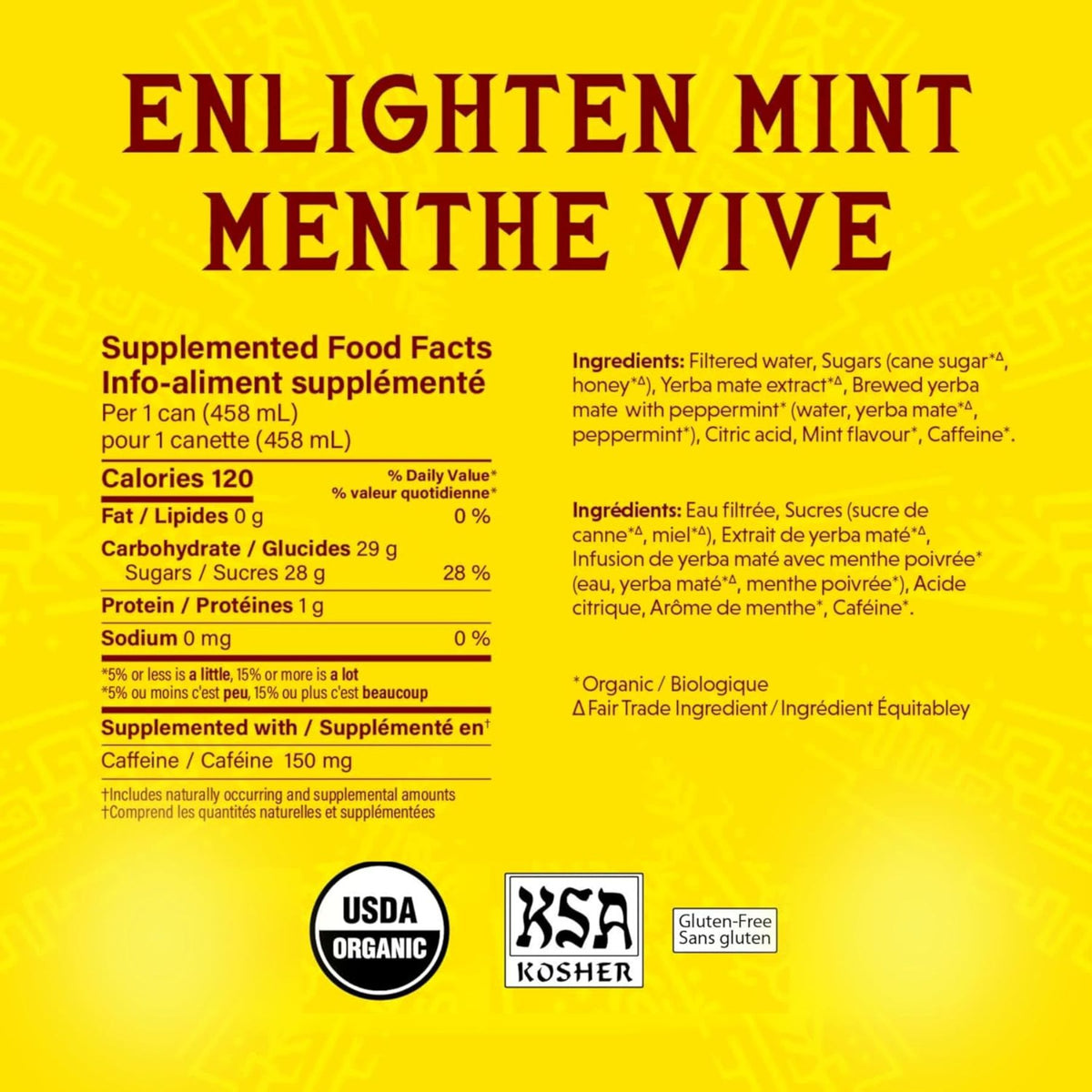 Guayaki Organic Yerba Mate Enlighten Mint Tea 458mL