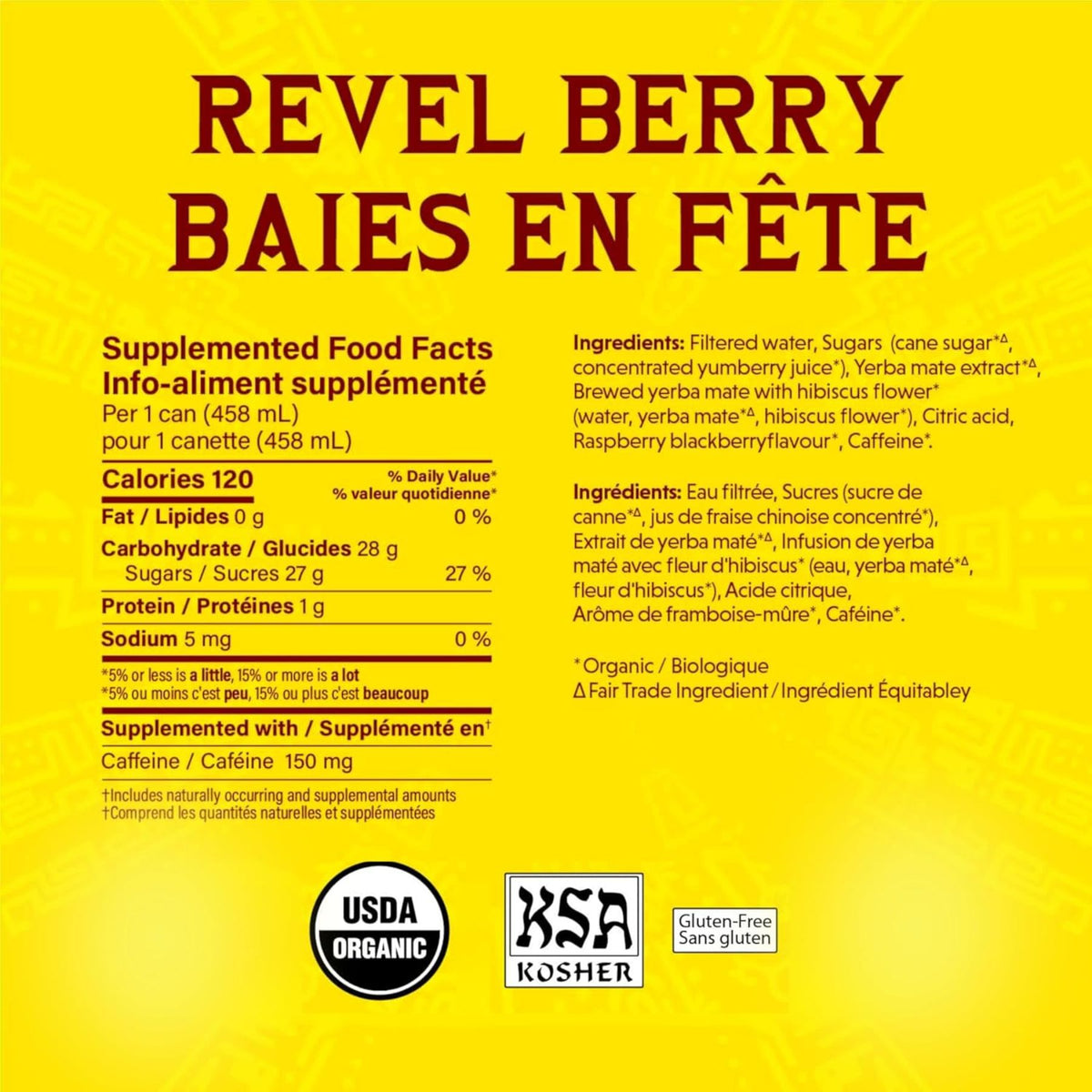 Guayaki Organic Yerba Mate Revel Berry Tea 458mL
