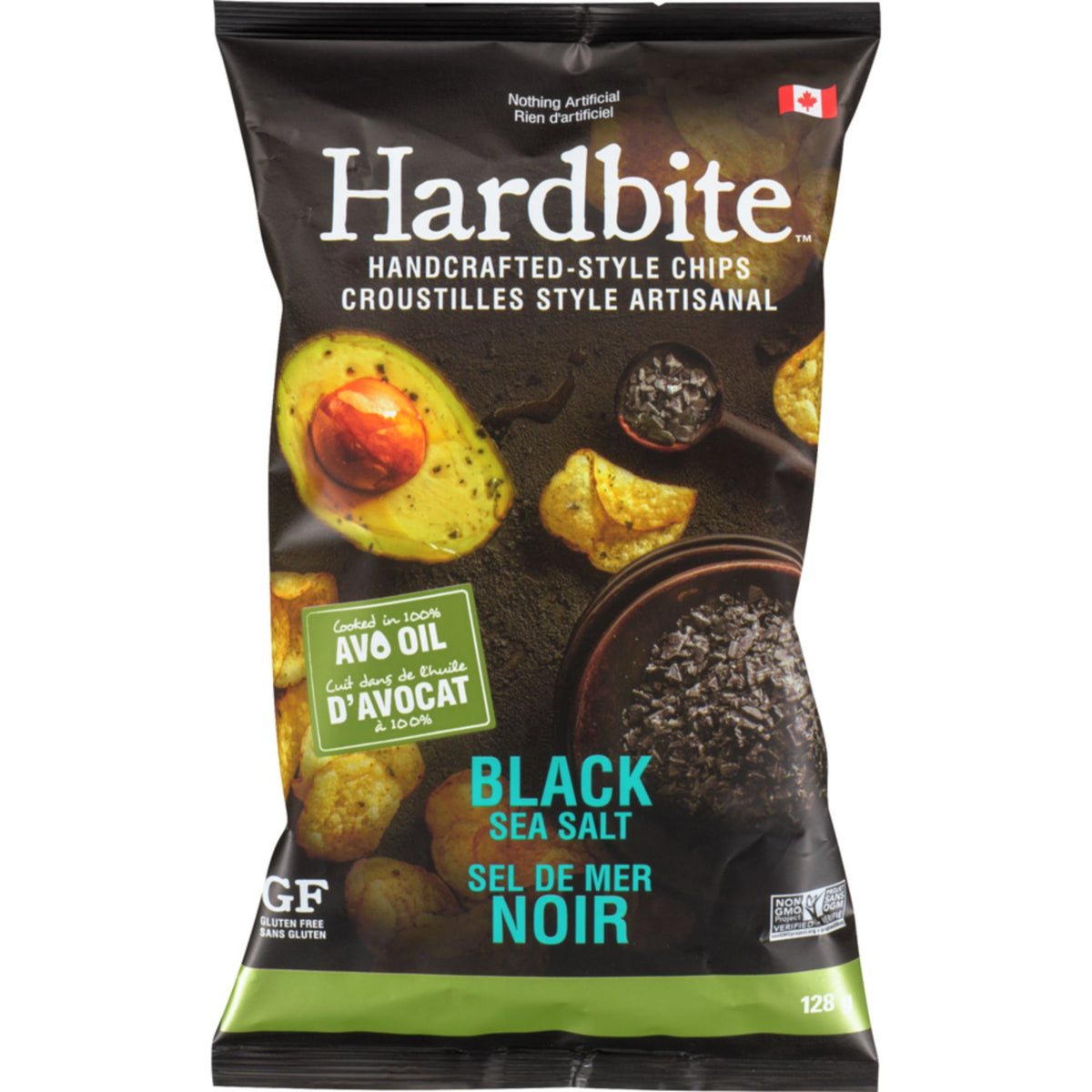 Hardbite Avocado Oil Black Sea Salt Chips 128g