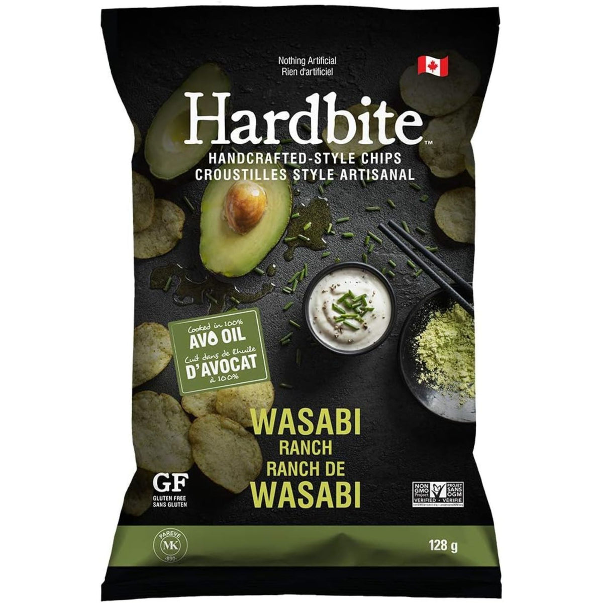 Hardbite Avocado Oil Wasabi Ranch Chips 128g