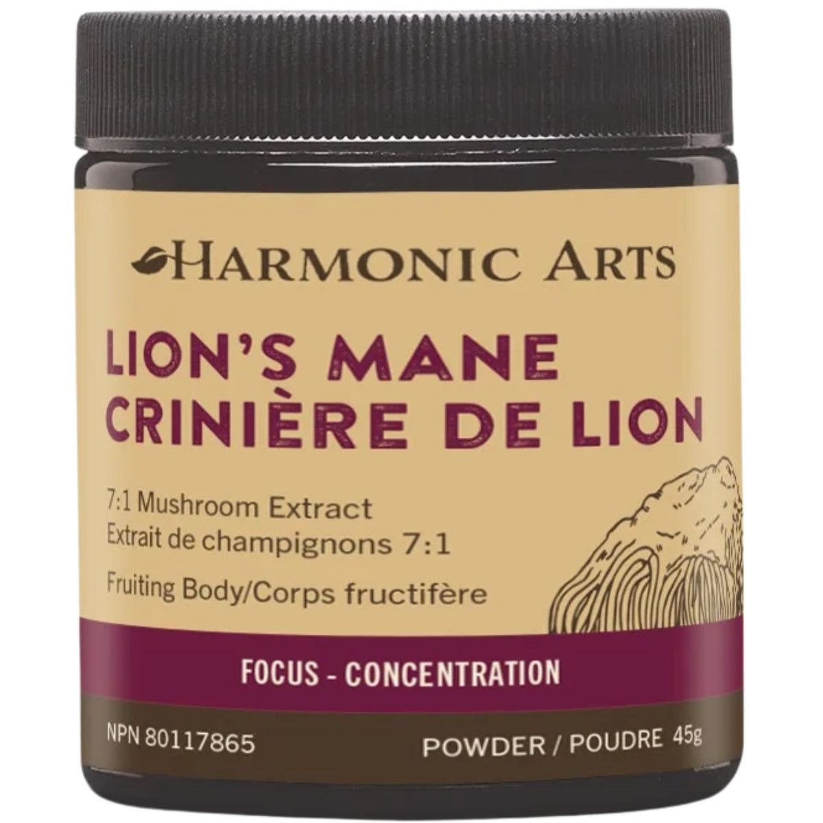 Harmonic Arts Lion's Mane Concentrated Mushroom Powder 45g