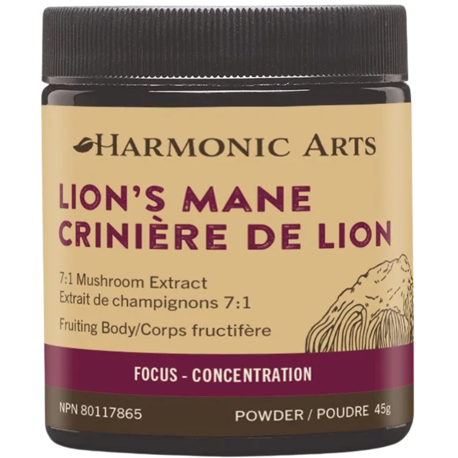 Harmonic Arts Lion's Mane Concentrated Mushroom Powder 45g