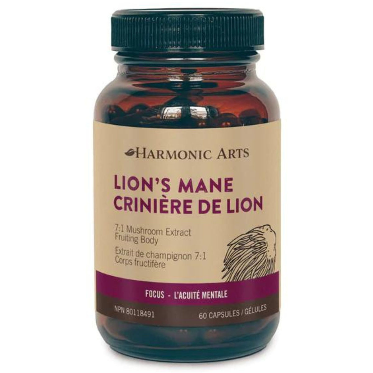 Harmonic Arts Lion's Mane Mushroom Capsules 60s