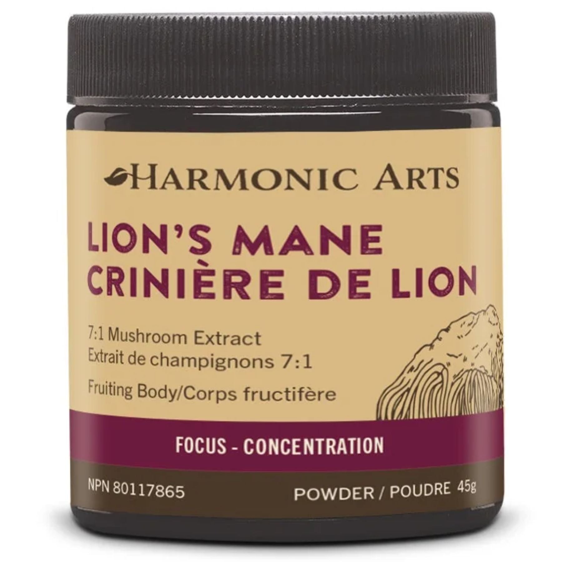 Harmonic Arts Lion's Mane Concentrated Mushroom Powder 45g