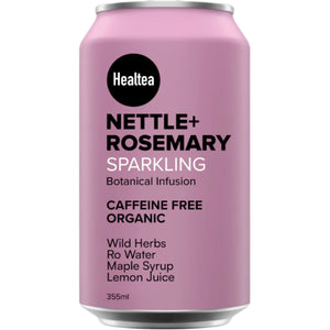 Healtea Organic Sparkling Nettle + Rosemary Tea 355mL