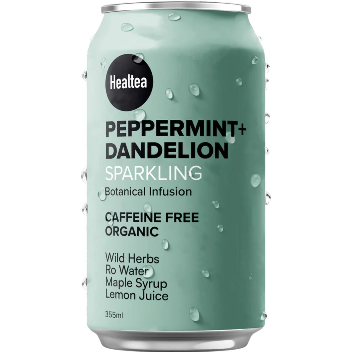 Healtea Organic Sparkling Peppermint + Dandelion Tea 355mL
