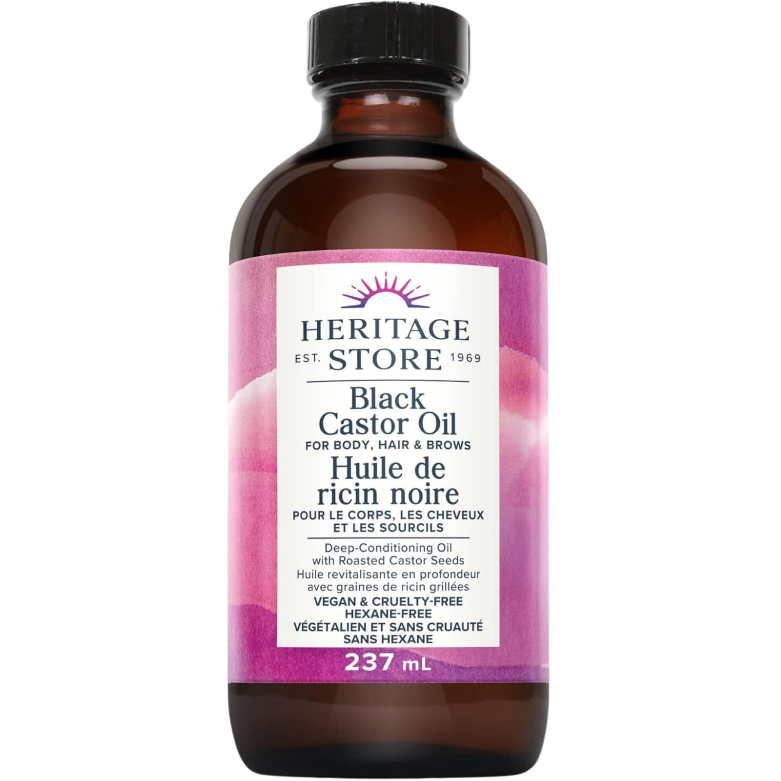 Heritage Store Black Castor Oil 237mL