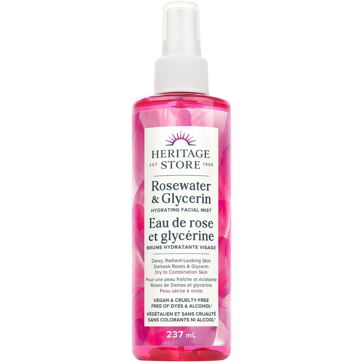 Heritage Store Rosewater & Glycerin Mist Sprayer 237mL