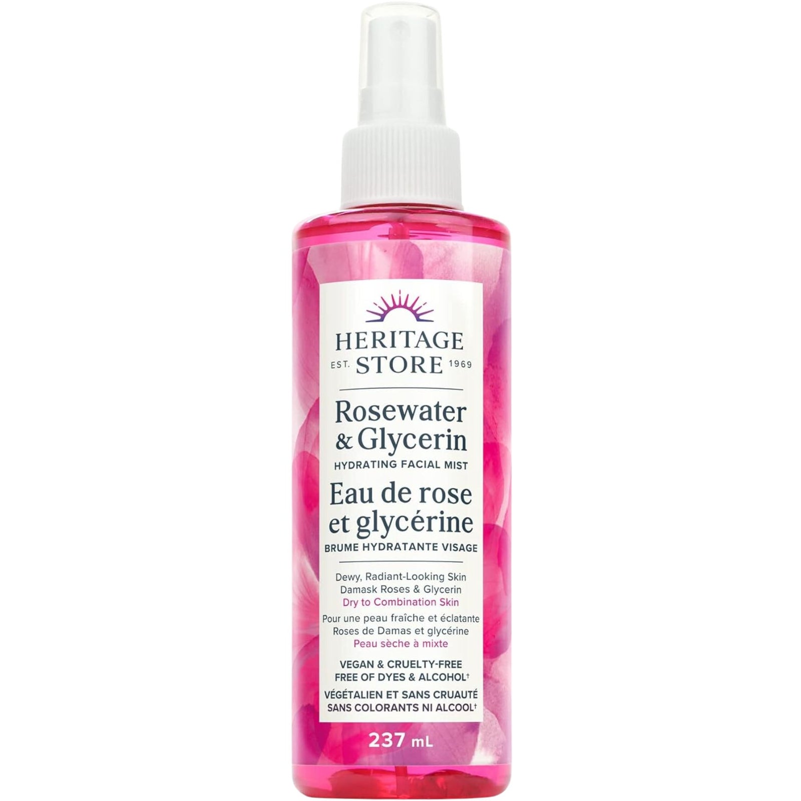 Heritage Store Rosewater & Glycerin Mist Sprayer 237mL