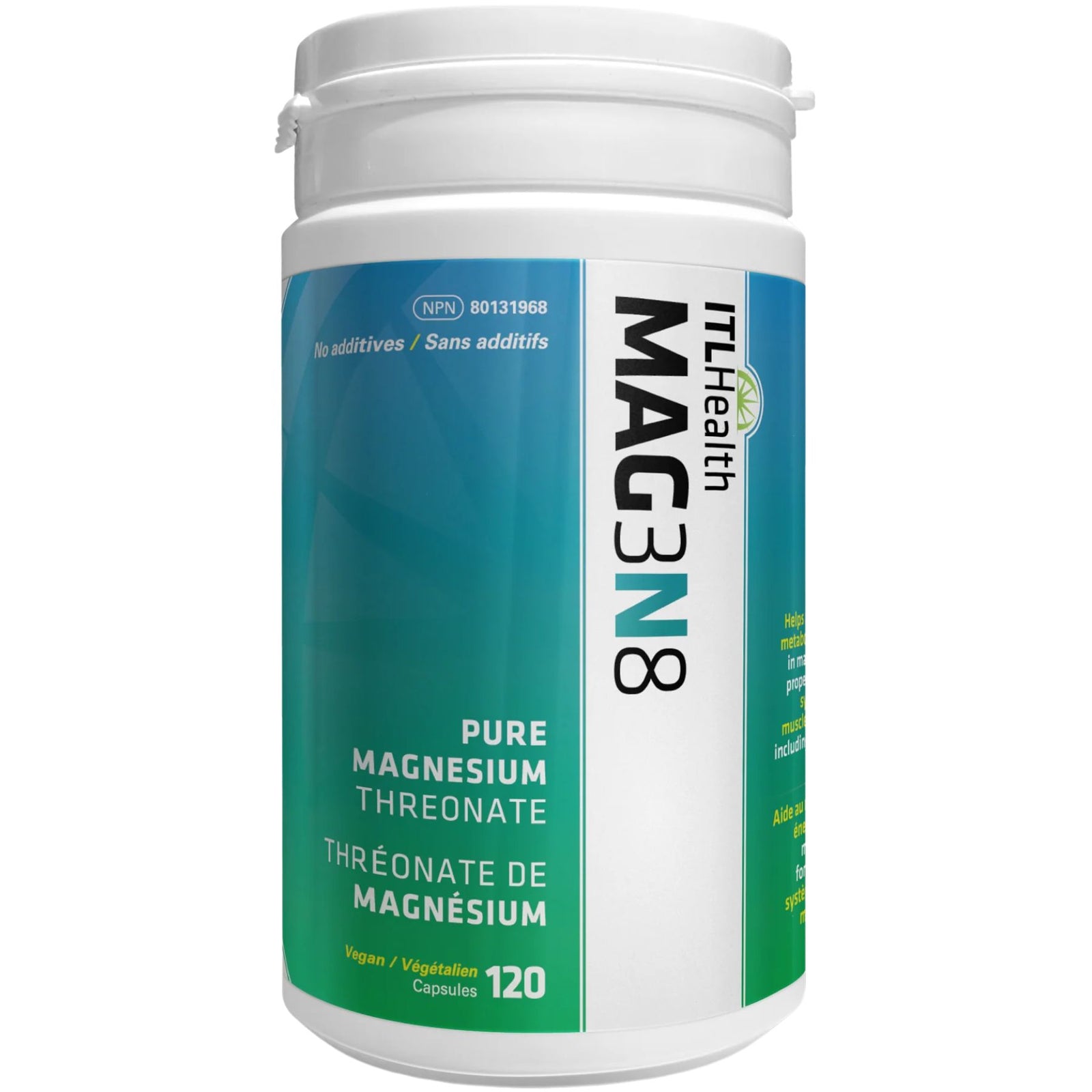 ITL Health MAG3N8 Pure Magnesium Threonate 120s