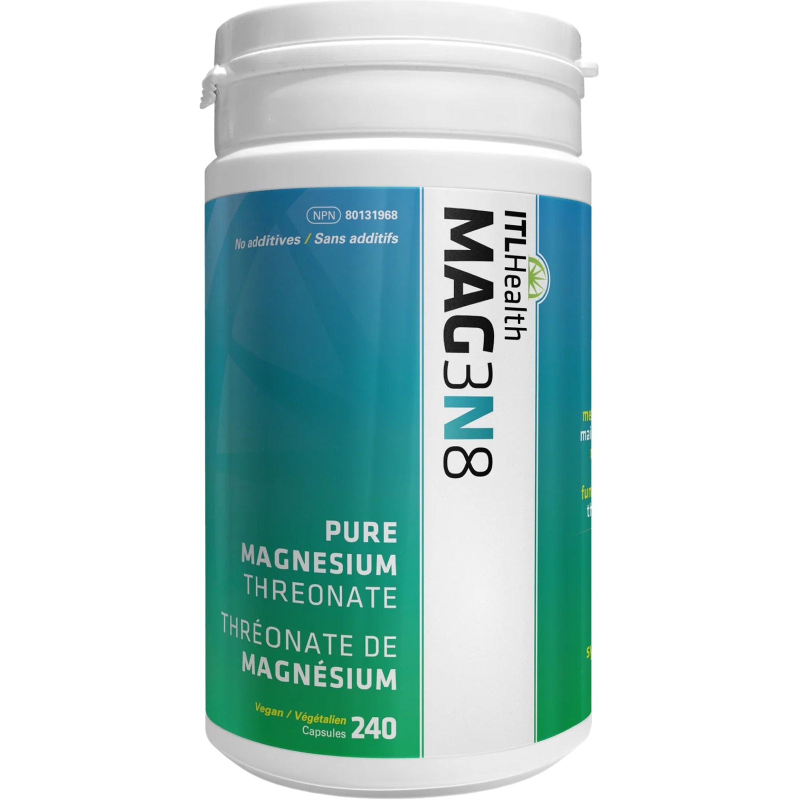 ITL Health MAG3N8 Pure Magnesium Threonate 240s