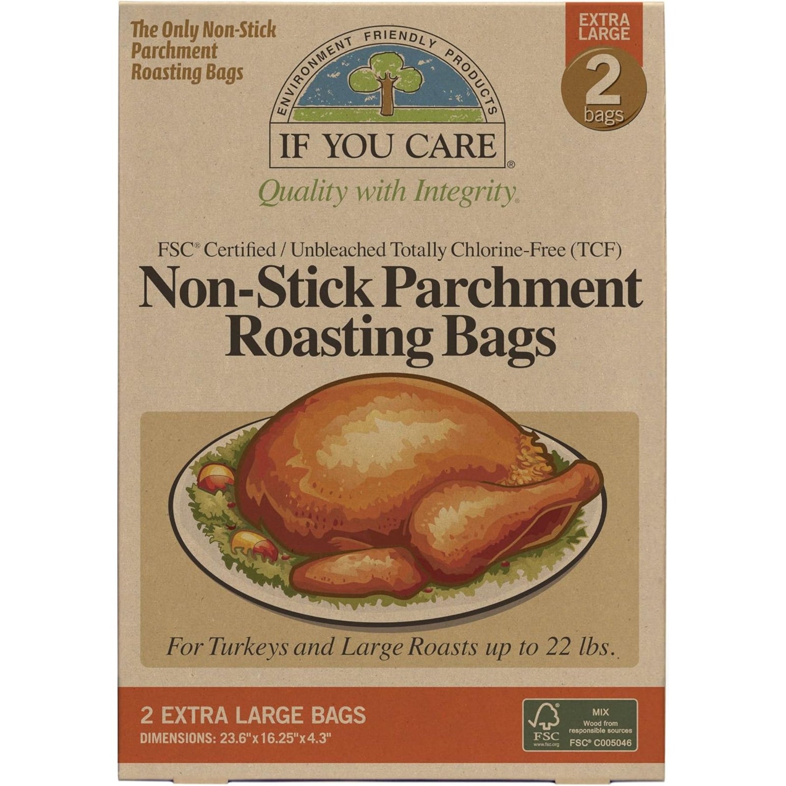 If You Care Non-Stick Parchment Roasting Bags, Extra Large 2ct