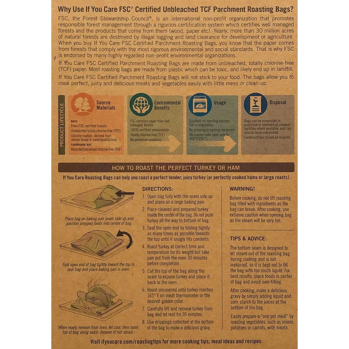 If You Care Non-Stick Parchment Roasting Bags, Extra Large 2ct