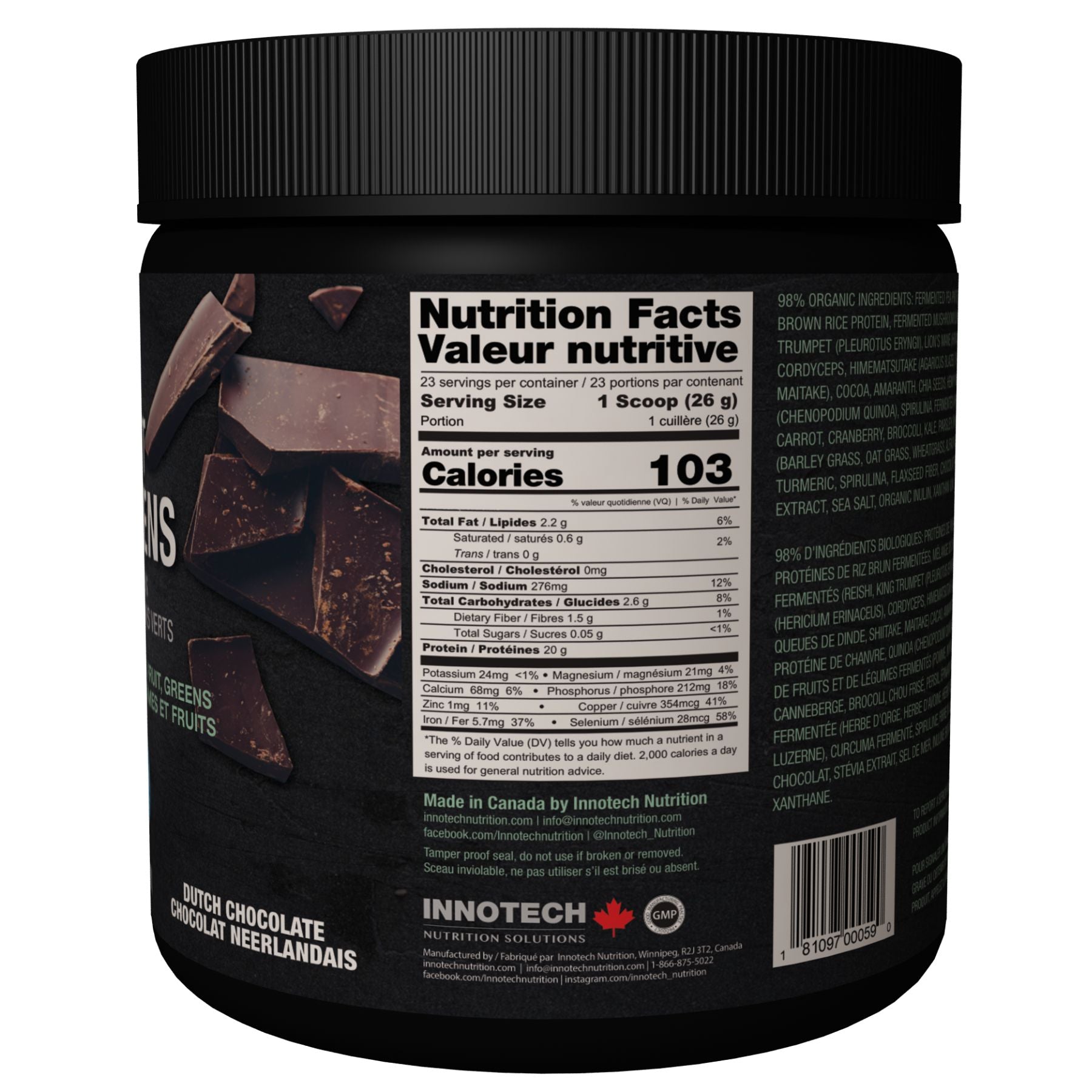 Health Innotech Innotech Fermented Plant Protein & Greens - Chocolate 600g ...