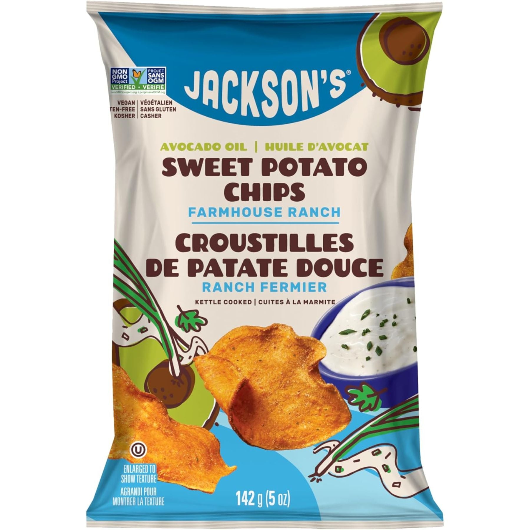 Jackson’s Farmhouse Ranch Sweet Potato Chips in Avocado Oil 142g ...