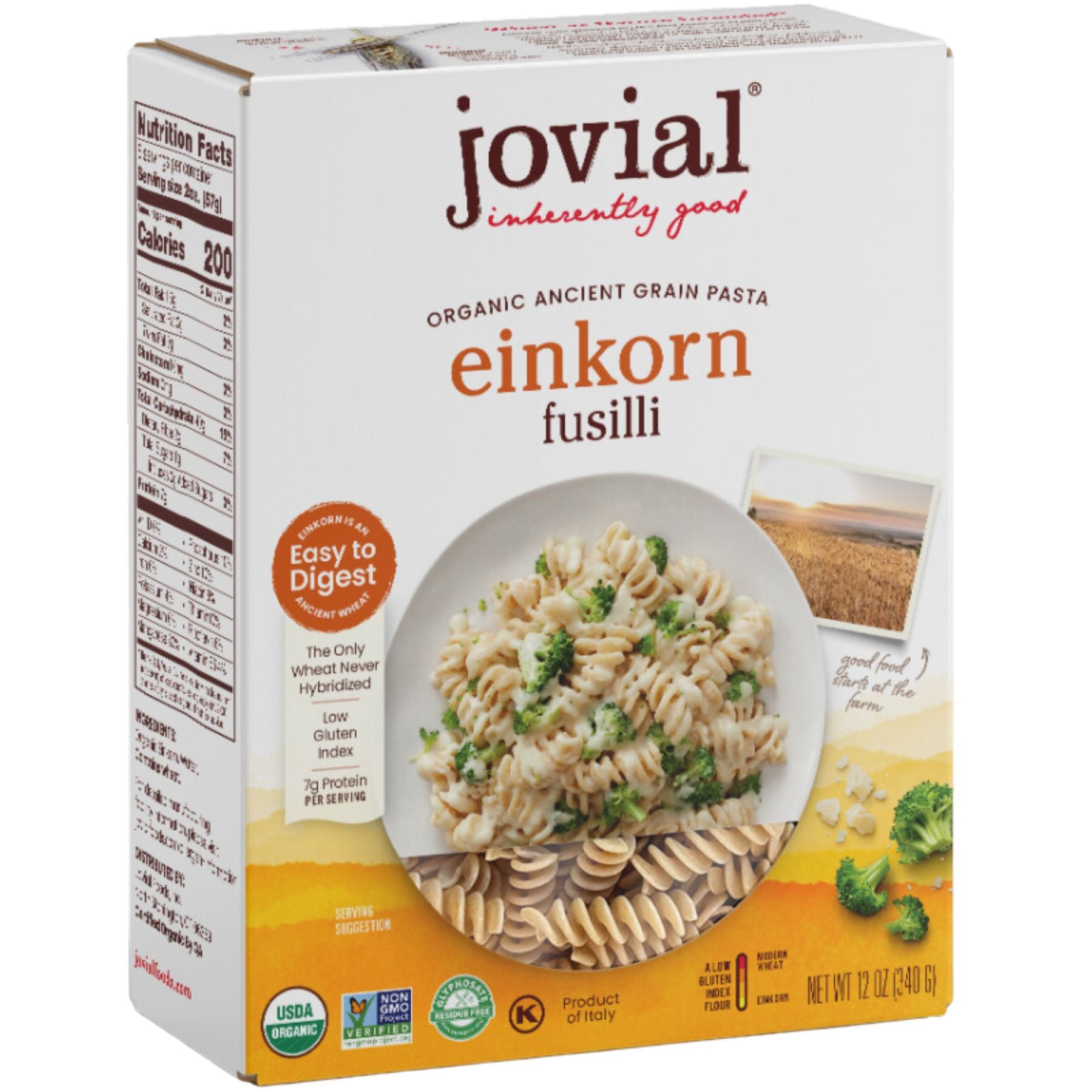 Jovial 100% Organic Einkorn Traditional Fusili 340g