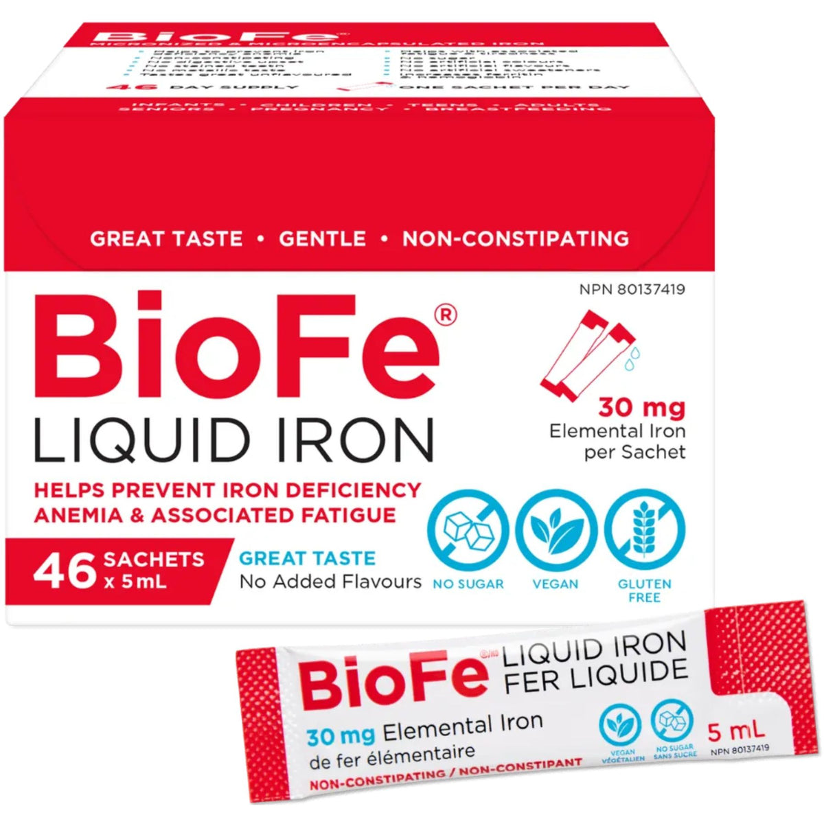 KidStar BioFe Liquid Iron 30mg Sachets 46ct