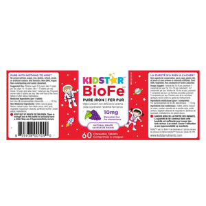 Kidstar BioFe Iron 10mg Grape Chews 60s