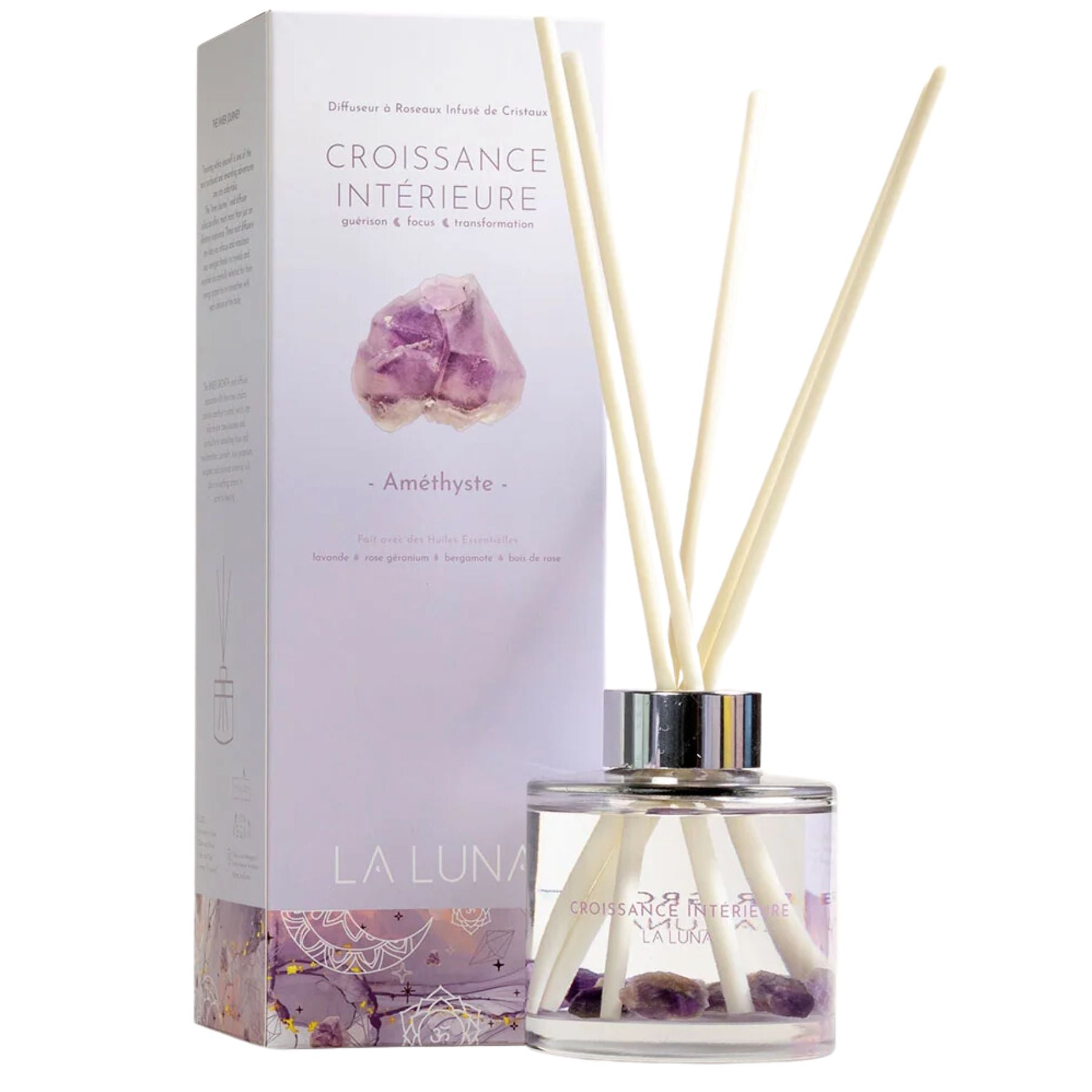 La Luna Crystal Infused Reed Diffuser Inner Growth - Amethyst