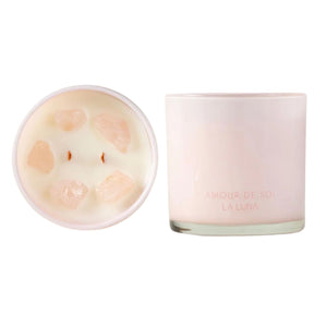 La Luna Crystal Infused Candle Self Love - Rose Quartz 300g