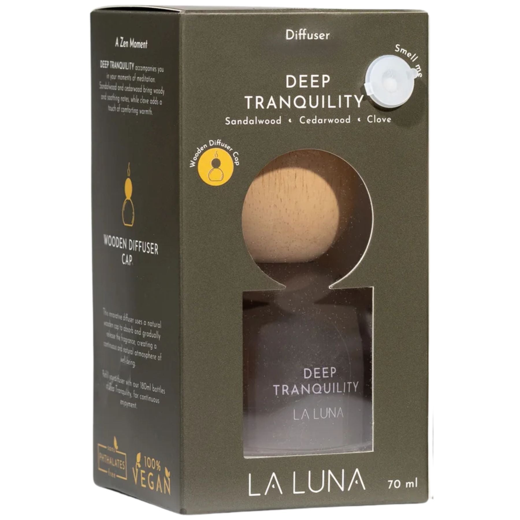 La Luna Diffuser with Wooden Cap - Deep Tranquility