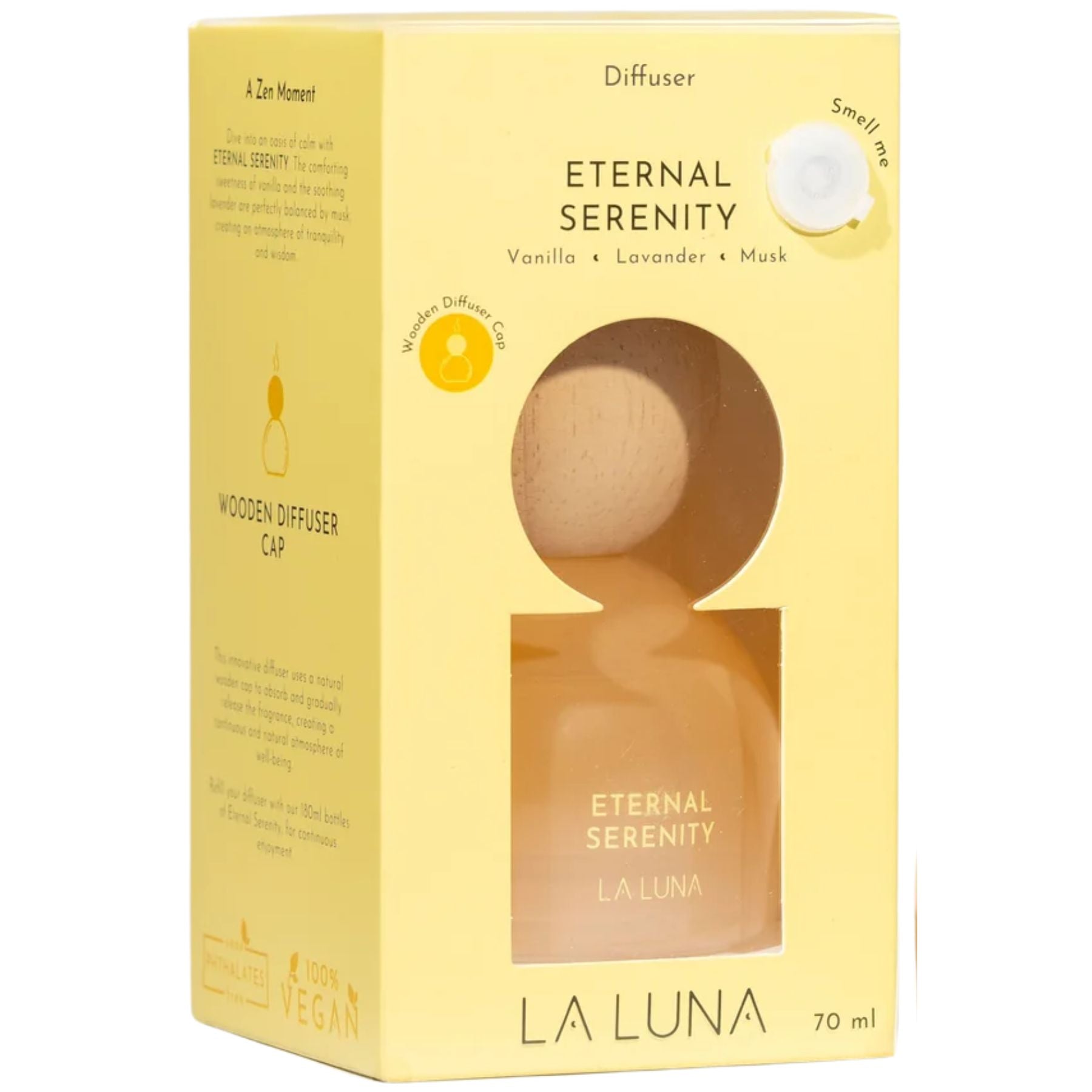 La Luna Diffuser with Wooden Cap - Eternal Serenity