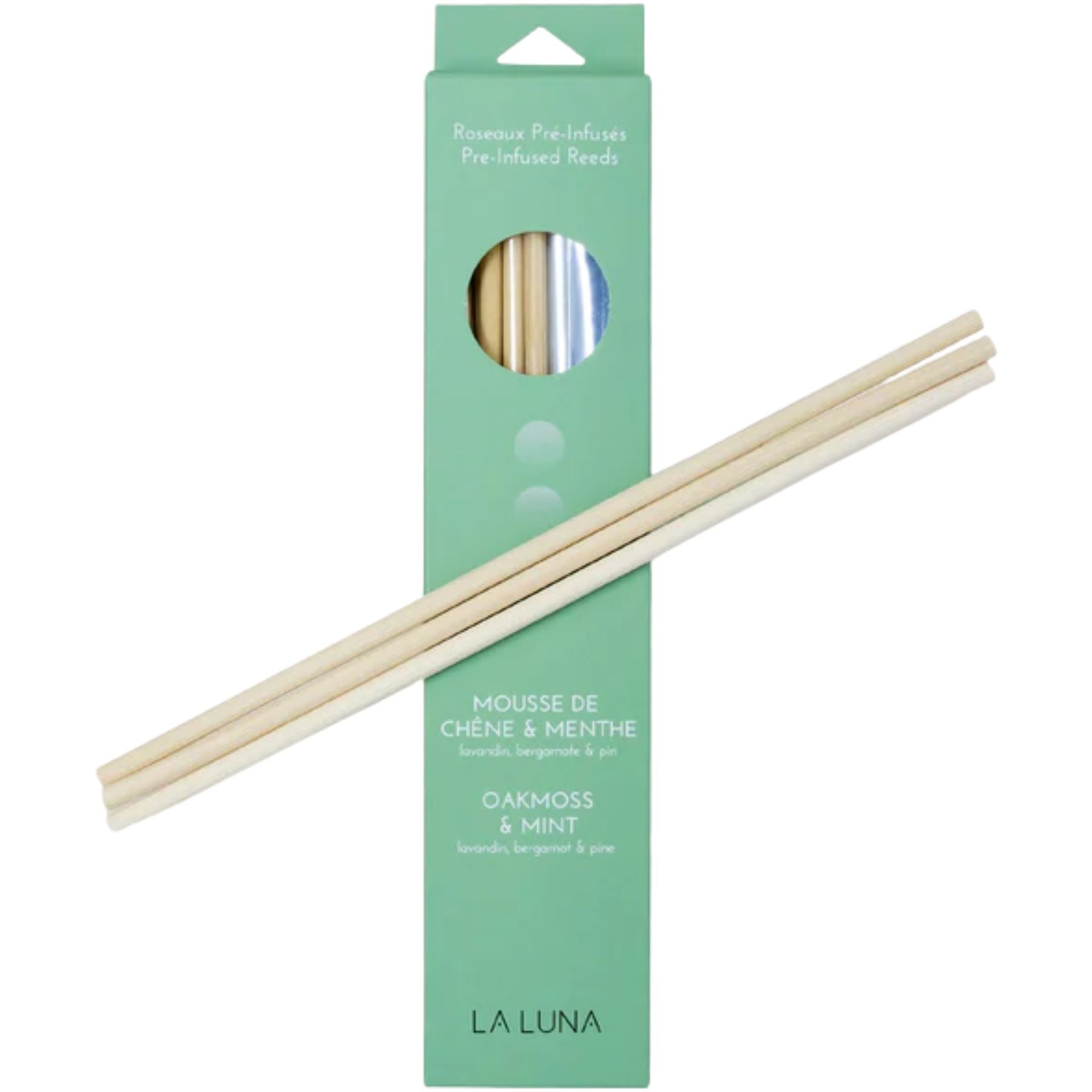 La Luna Oakmoss & Mint Pre-Infused Scented Reeds 2pk