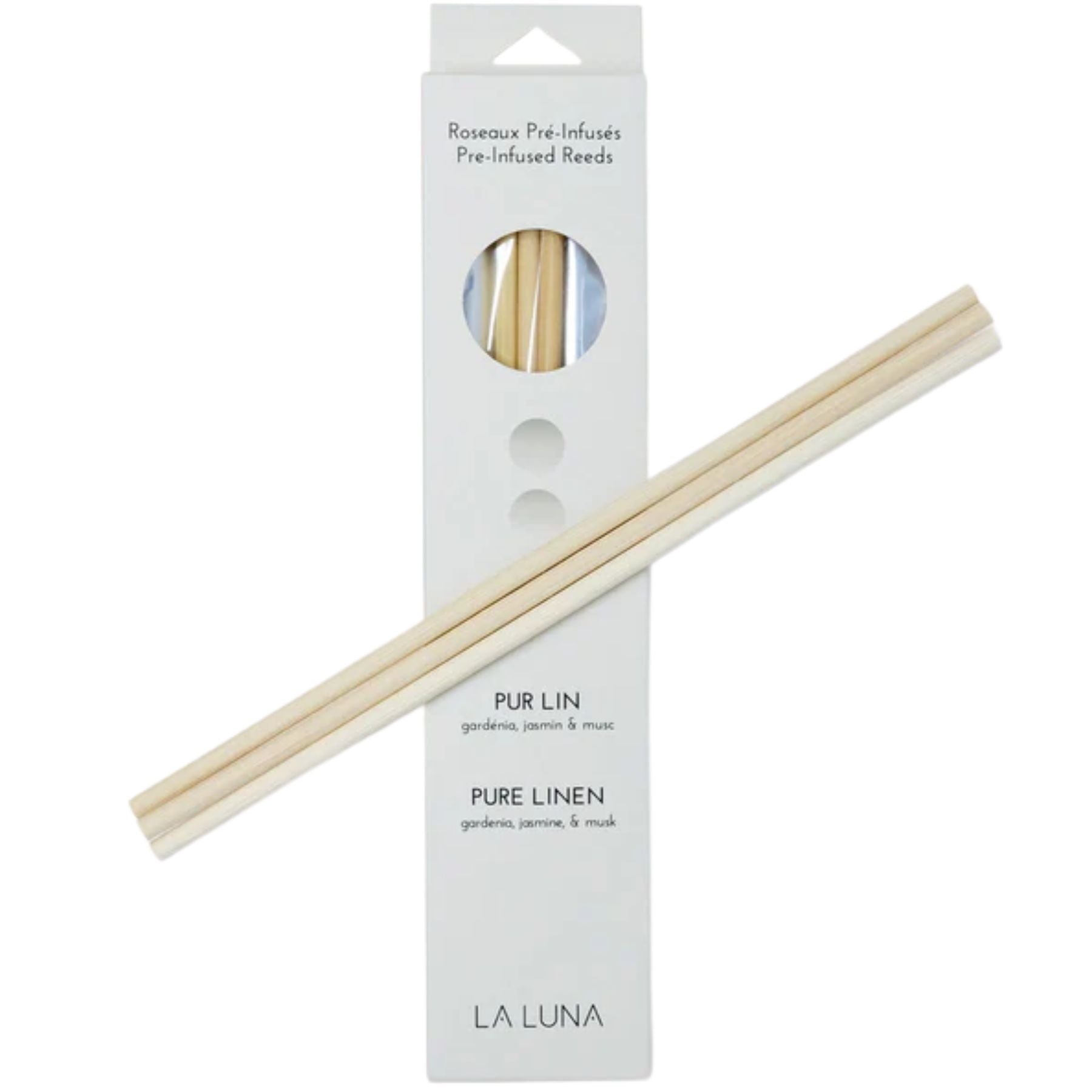 La Luna Pure Linen Pre-Infused Scented Reeds 2pk