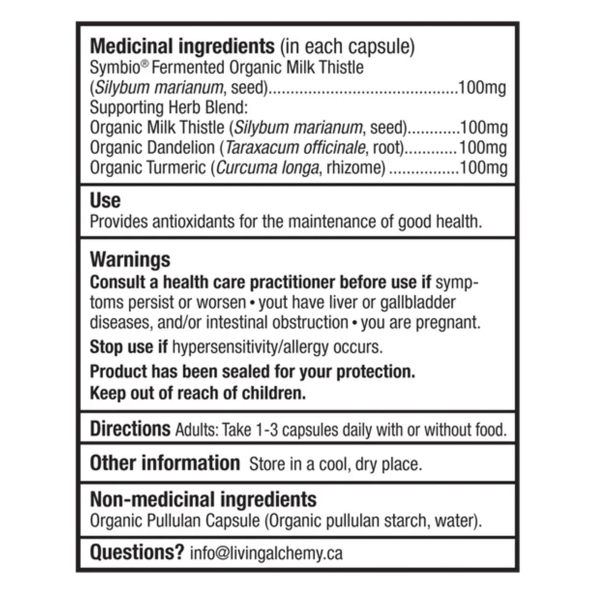Living Alchemy Milk Thistle Alive 120s